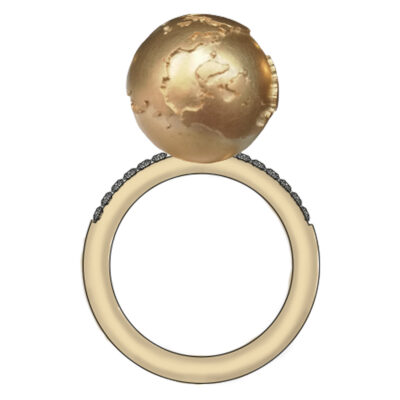 Grafik ring weltkugel der World-Collection No.2der World-Collection No.2 mit Diamanten