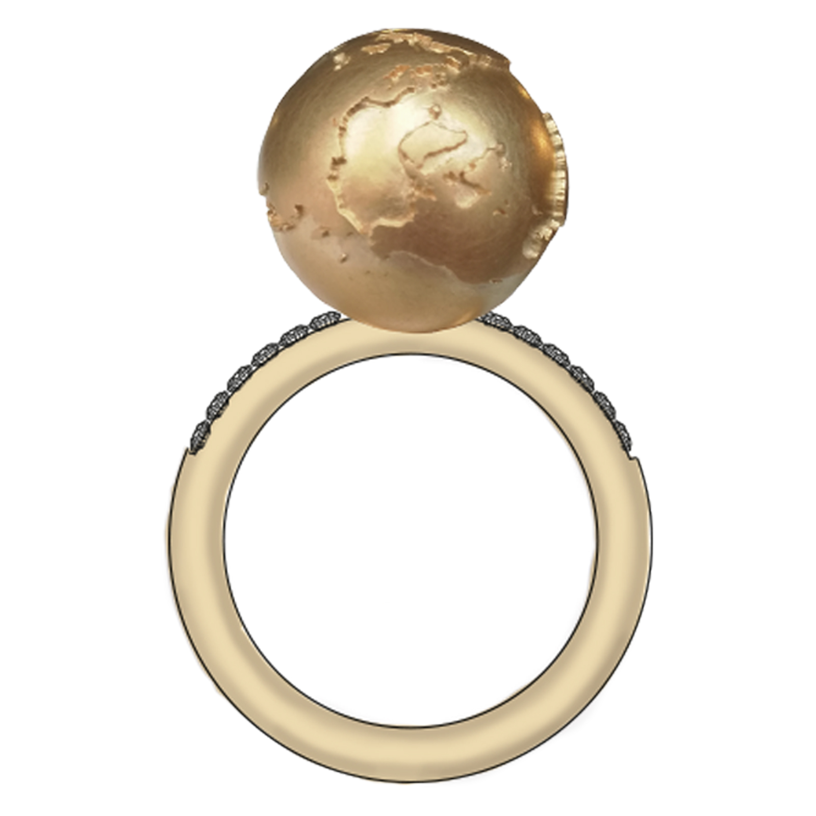 Grafik ring weltkugel der World-Collection No.2der World-Collection No.2 mit Diamanten