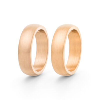 Zwei 333 gold Eheringe Farbe Roségold zur Auswahl im Gestaltungssystem von Goldschmied Jan Spille aus Hamburg