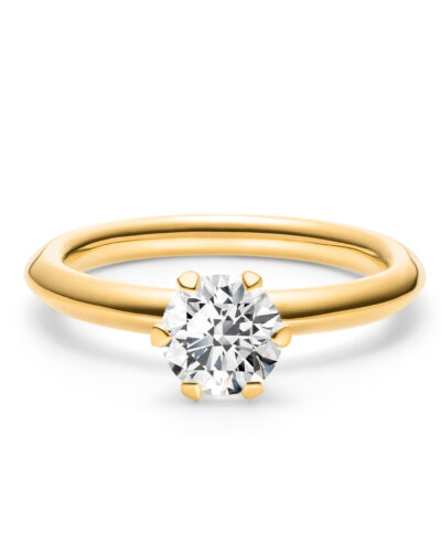 roségoldener Verlobungsring mit weißem fair trade Diamanten als Highlight von Jan Spille