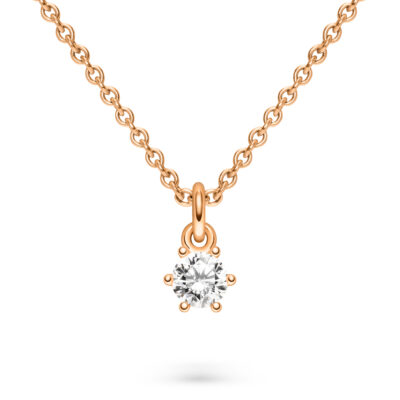 rosegold kette mit diamant solitaire anhänger