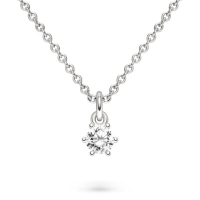weissgold kette mit diamant solitaire anhänger