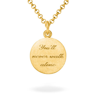 kette mit coin aus echtgold mit gravur spruch 