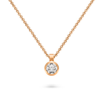 kettenanhänger spotlight mit konischer zargenfassung anhänger in roségold von jan spille