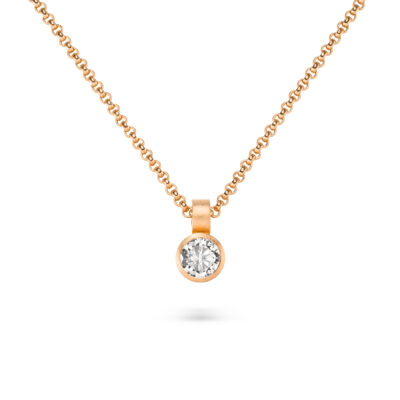 kettenanhänger spotlight mit gerader zargenfassung anhänger in roségold von jan spille