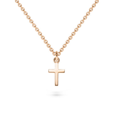 kreuz anhänger kette in rosegold eco + fair nachhaltiger symbolschmuck von jan spille