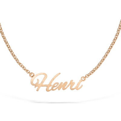 goldene kette mit namen Henri in roségold aus fair gewonnenem Gold von Jan Spille Schmuck