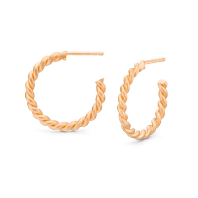 Moderne Creolen der Kordel-Kollektion aus Fairtrade Gold von Jan Spille aus Hamburg