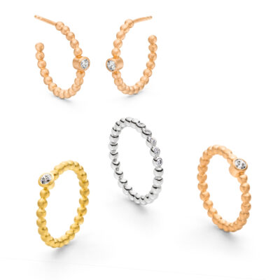 verschiedene Kugelringe als Verlobungsring aus Fairtrade Gold von jan Spille aus Hamburg Altona