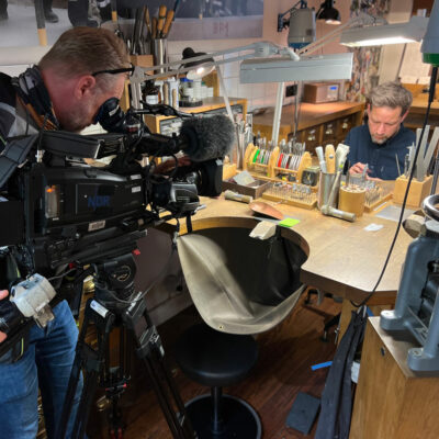 Dreharbeiten vom Hamburg Journal bei Jan Spille Schmuck