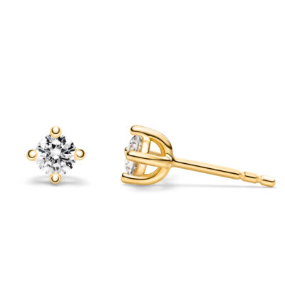 seiten und frontansicht von cathedral ohrstecker diamant gold von jan spille