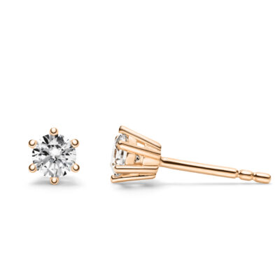 rosegold ohrstecker solitär diamant princess collection von jan spille