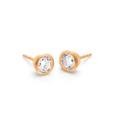 spotlight diamant ohrstecker mit konischer zargenfassung in roségold von jan spille