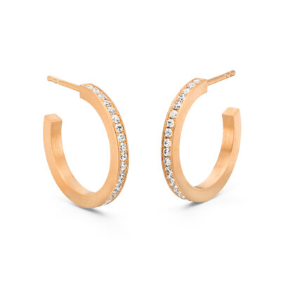 Unisex Creolen aus Fairtrade Roségold mit konfliktfreie Diamanten in zeitloser Schmuck Kollektion von Jan Spille-Schmuck