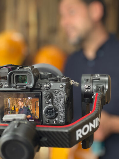 Detailansicht Filmdreh mit Filmkamera