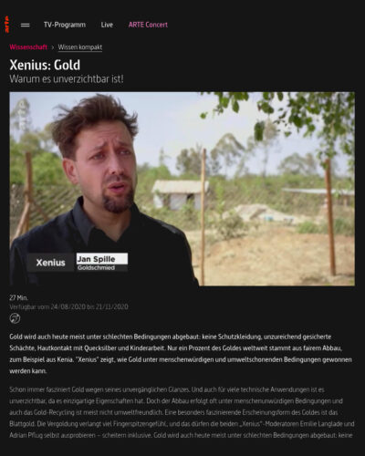 Pressespiegel 2020, Xenius: Gold Warum es unverzichtbar ist!, ARTE