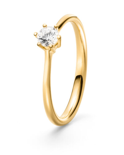 klassischer goldring mit solitaire fair trade diamanten aus der princess collection von jan spille