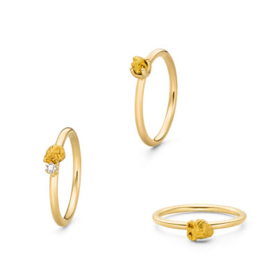 Natürliche Verlobungsringe mit Goldnuggets von Jan Spille Schmuck