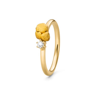verlobungsring natur aus der puna Collection mit gold nugget von jan spille