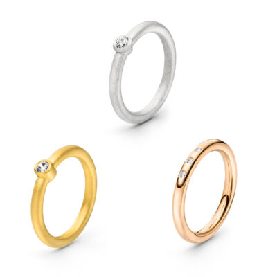 Verlobunsgring rund aus der Rund Kollektion aus Fair gehandeltem Echtgold mit fairen Diamanten