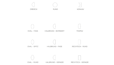 Unterschiedliche Ringprofile als Grafik Ringformen Ehering