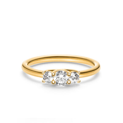 ring mit 3 diamanten aus fairem gold