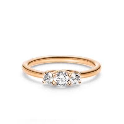 ring mit 3 diamanten aus roségold