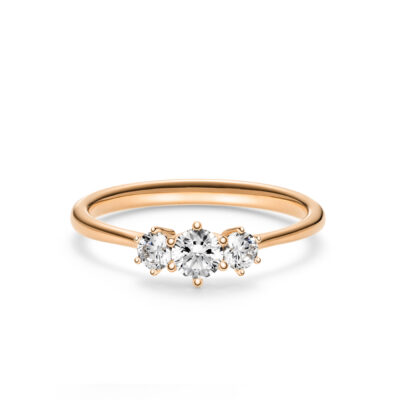 rosegold ring mit 3 steinen von jan spille