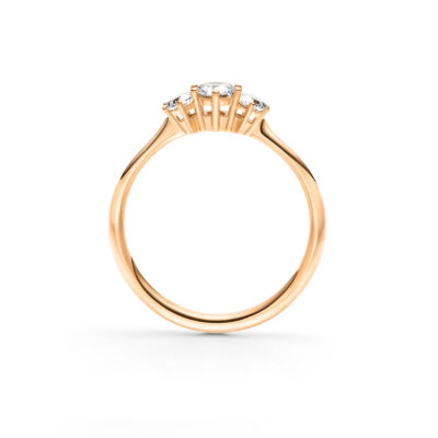seitenansicht trilogie ring als verlobungsring in roségold