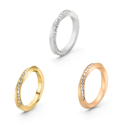 Verlobungsringe Set aus Fairtrade Gold der Twister Kollektion
