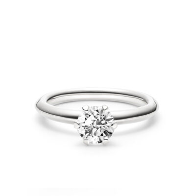 Verlobungsring mit weißem fair trade Diamanten von Jan Spille