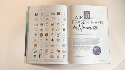 Die World-Collection von ajn Spille wird für den Schmuck-Award 2018 nominiert und im Schmuckmagazin veröffentlicht