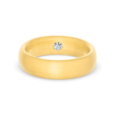 Nahchaltige Eheringe Fairtarde mit Einzelfassung Einzelfassung Buendig innen und ethischer Diamant als Verlobungsring Ehering Kombination