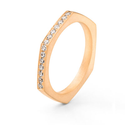 Sechseckiger Ring als Zusteckringe aus Nachhaltigem Gold von Jan Spille-Schmuck aus Hamburg