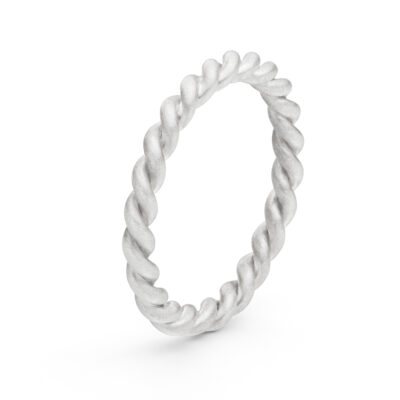 Gekordelter Zusteckring aus Fairtrade Weissgold von Jan Spille-Schmuck aus Hamburg