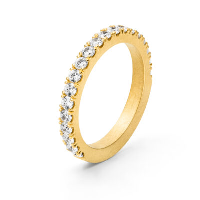 Fairtrade Zusteckring oder Stacking Ring mit Fischgrät-Fassung